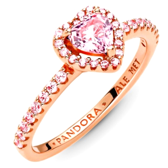 Pandora pink elevated heart ring - Picture 1 of 2